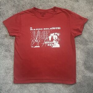 John Galt Radio Silence Red Top T-Shirt Radio Brandy Melville Womens One Size